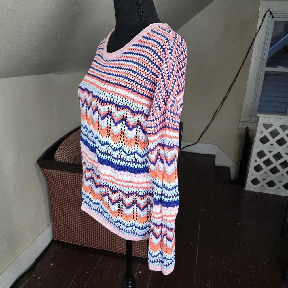 Lilly Pulitzer Samora Multicolor Chevron Knit Sweater Size‎ M